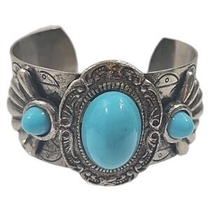Turquoise Cuff Bracelet Boho Jewelry